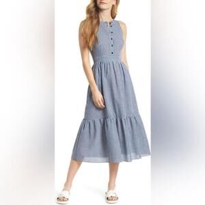 Girl meets Glam the Ardith Dress blue gingham tiered midi dress chic sundress 20